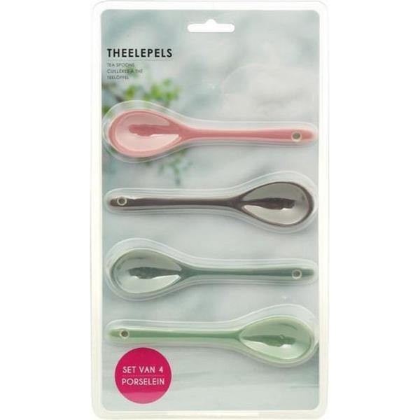 Set van 4 porseleinen theelepels