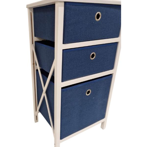 Potimarron paris opbergkast met 3 stoffen lades Ladekast Blauw