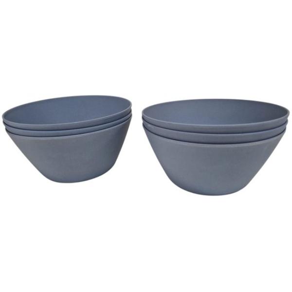 Bamboe servies blauw per 6 stuks