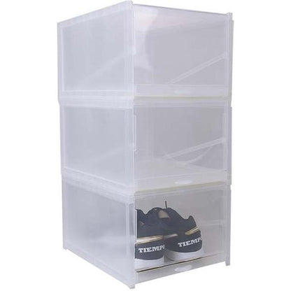 Schoenenbox Set van 3 ''Push en Pull'' Systeem Stapelbaar Transparant
