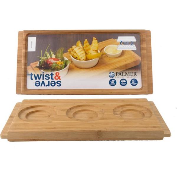 Twist & Serve Bamboe plateau 33,5 x 16 x 2,5 cm