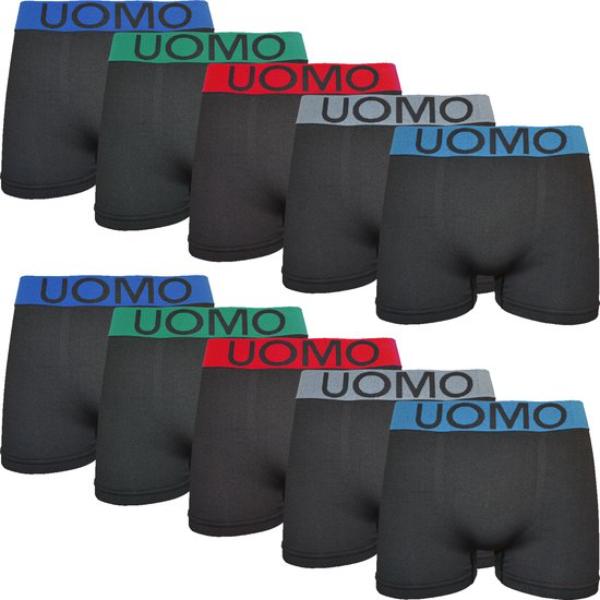 Microvezel boxershorts 10-pack Uomo Zwart Mix Kleur Band