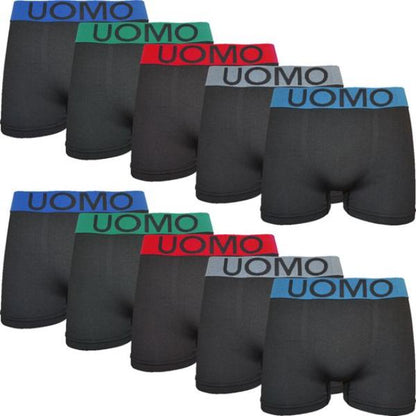Microvezel boxershorts 10-pack Uomo Zwart Mix Kleur Band