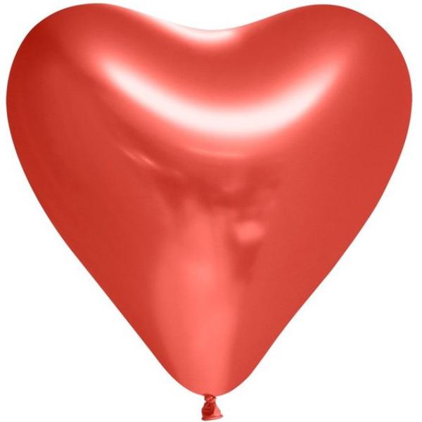 100 Chrome Harten Ballonnen rood