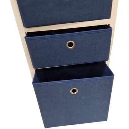 Potimarron paris opbergkast met 3 stoffen lades Ladekast Blauw