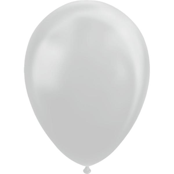 100 metallic zilverkleurige ballonnen 12 inch - 30 cm