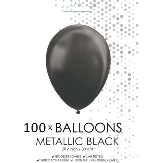 100 Chrome ballonnen zwart